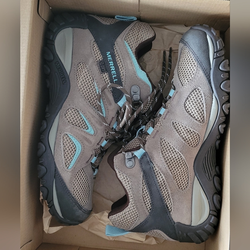 Merrell Brown and Blue Hiking Shoes